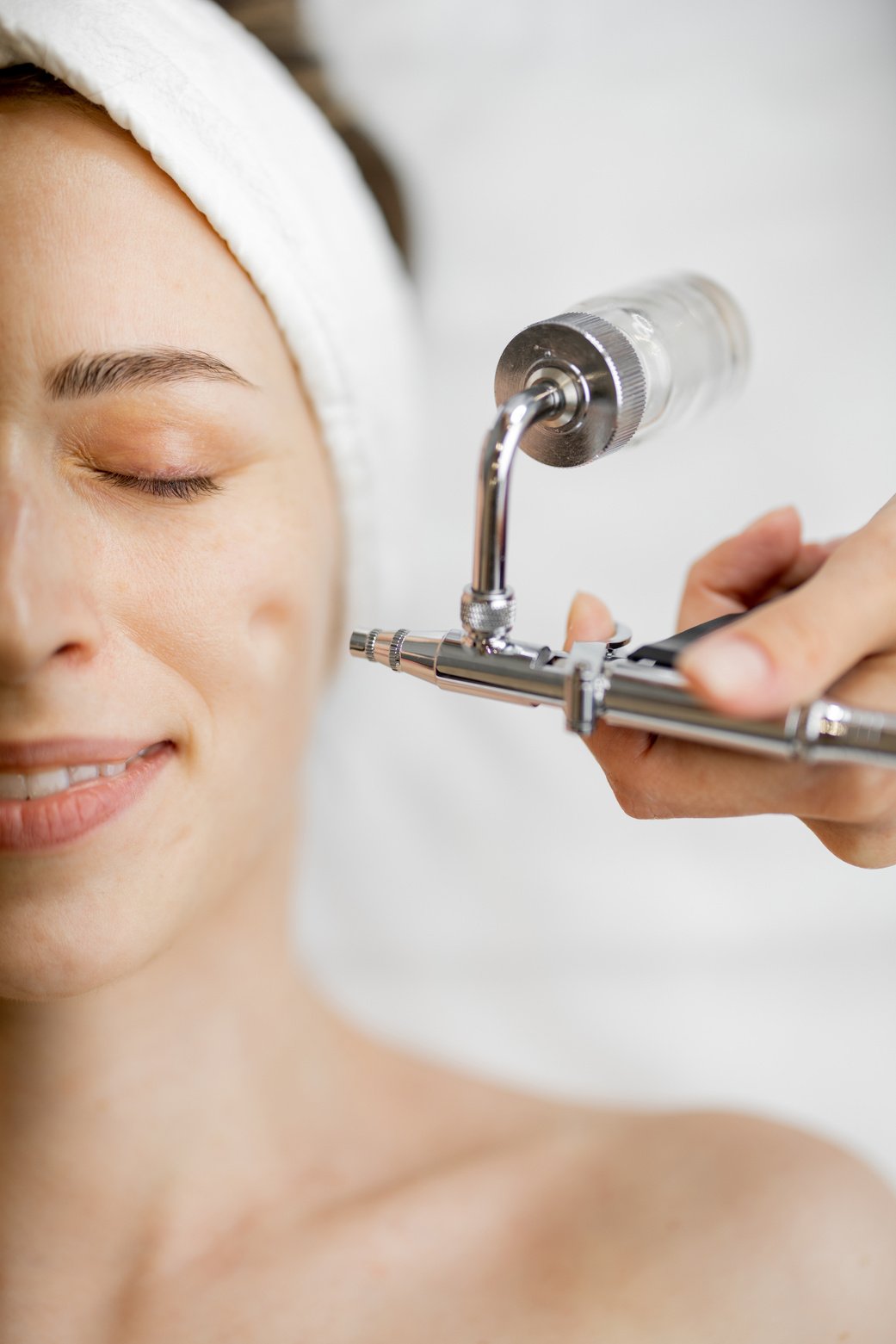 Woman Getting Oxygen Mesotherapy Facial Treatment